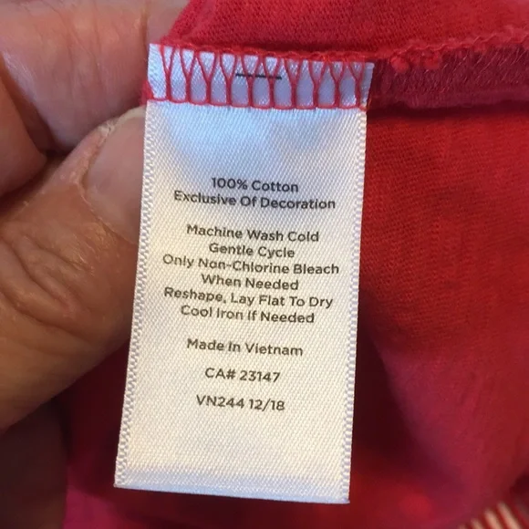 Talbots Red Peasant Lace Accent Top Tunic Size Medium - Picture 7 of 10